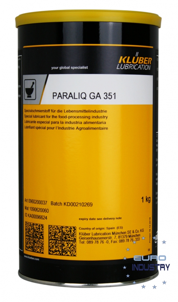 Klüber PARALIQ GA 351 Graisse spéciale pour l’industrie alimentaire1kg